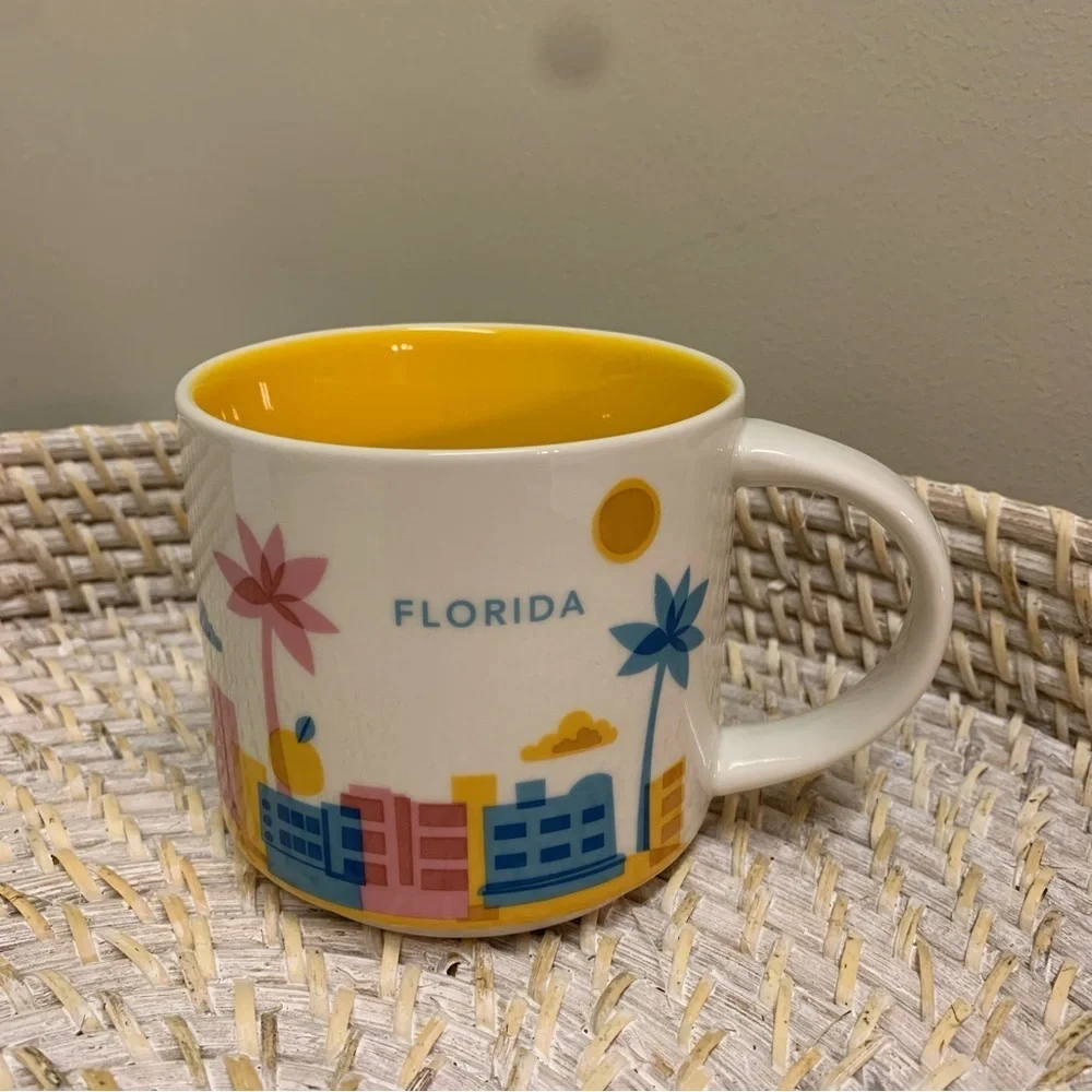 Starbucks Collector’s Coffee Mug - Florida You Are Here series yellow palm trees